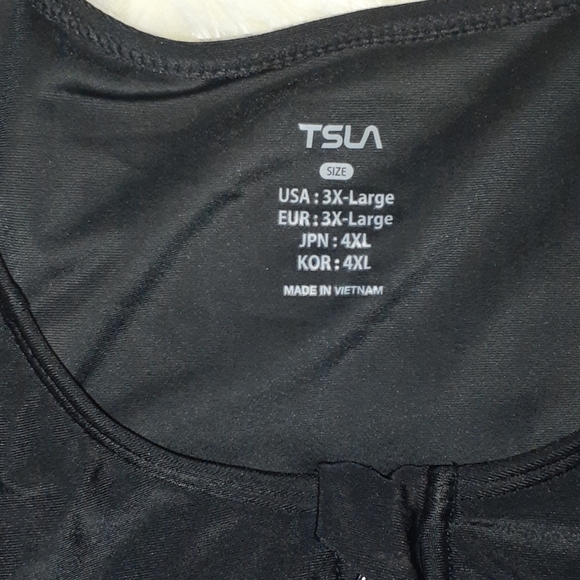 NWT Tsla Black Performance Tank Top Plus Size 3x - Picture 6 of 8
